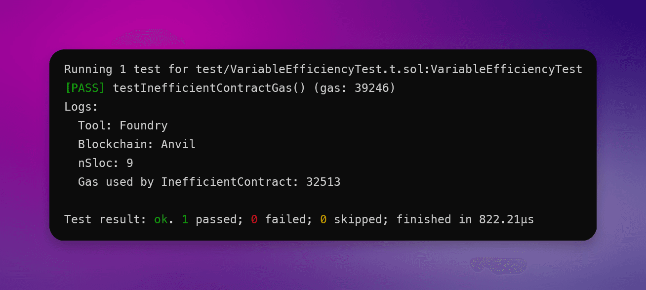 Image of test of code with unused variables