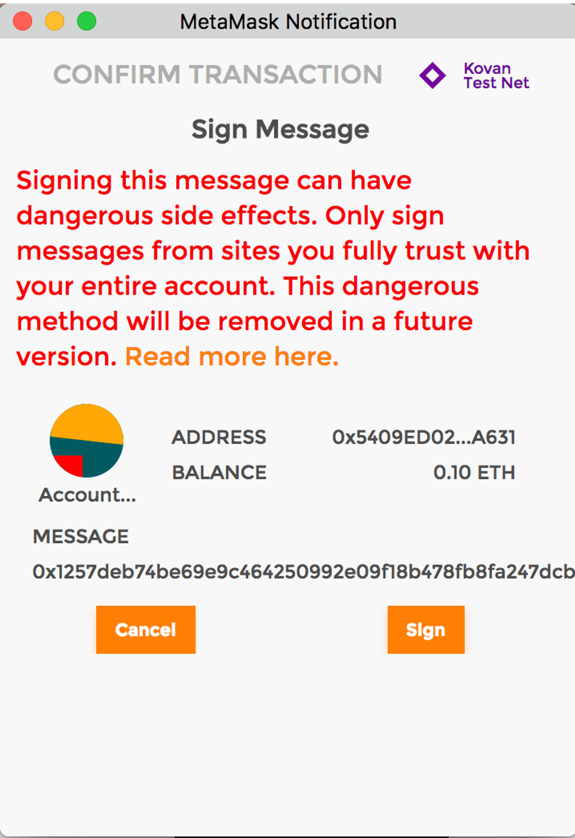 Image showing metamask signature message before eip712 was implemented