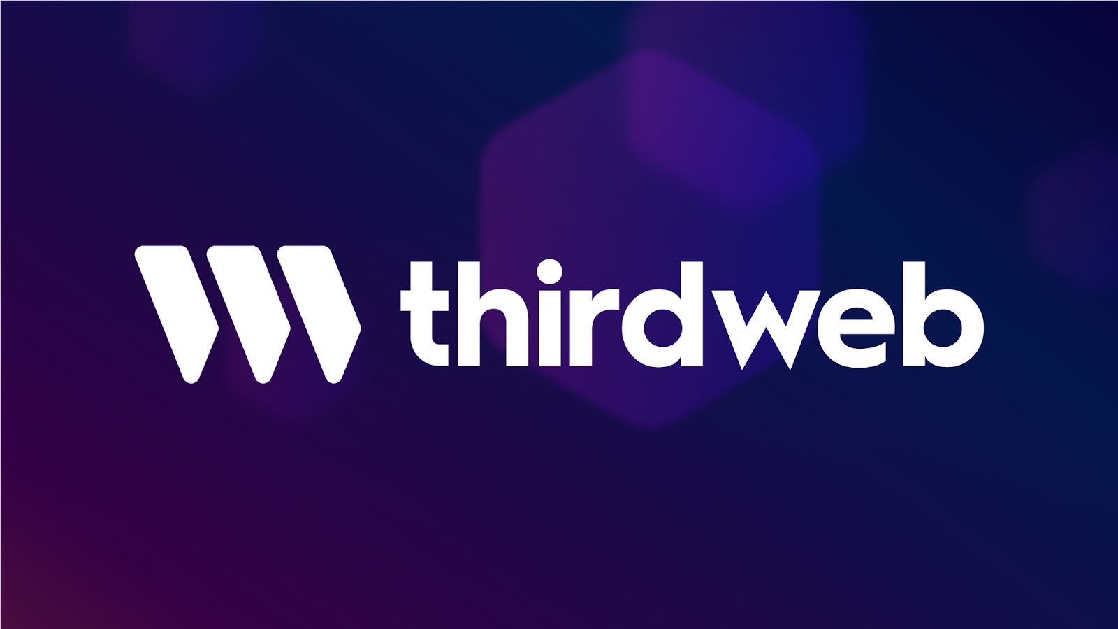 Thirdweb logo and word mark on a field of blue.