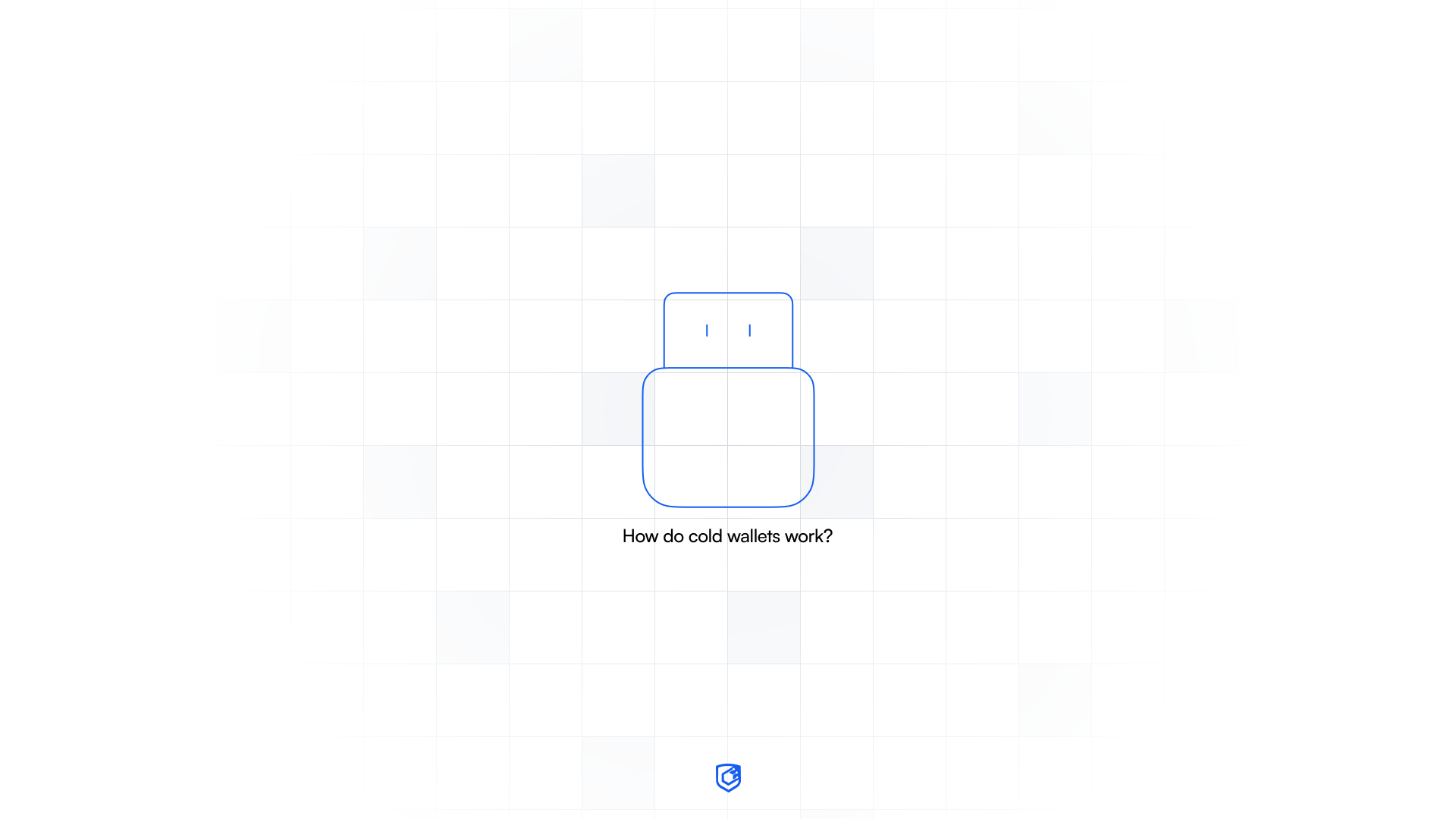 Image showing a usb icon with the title "how do cold storage crypto wallets work"?