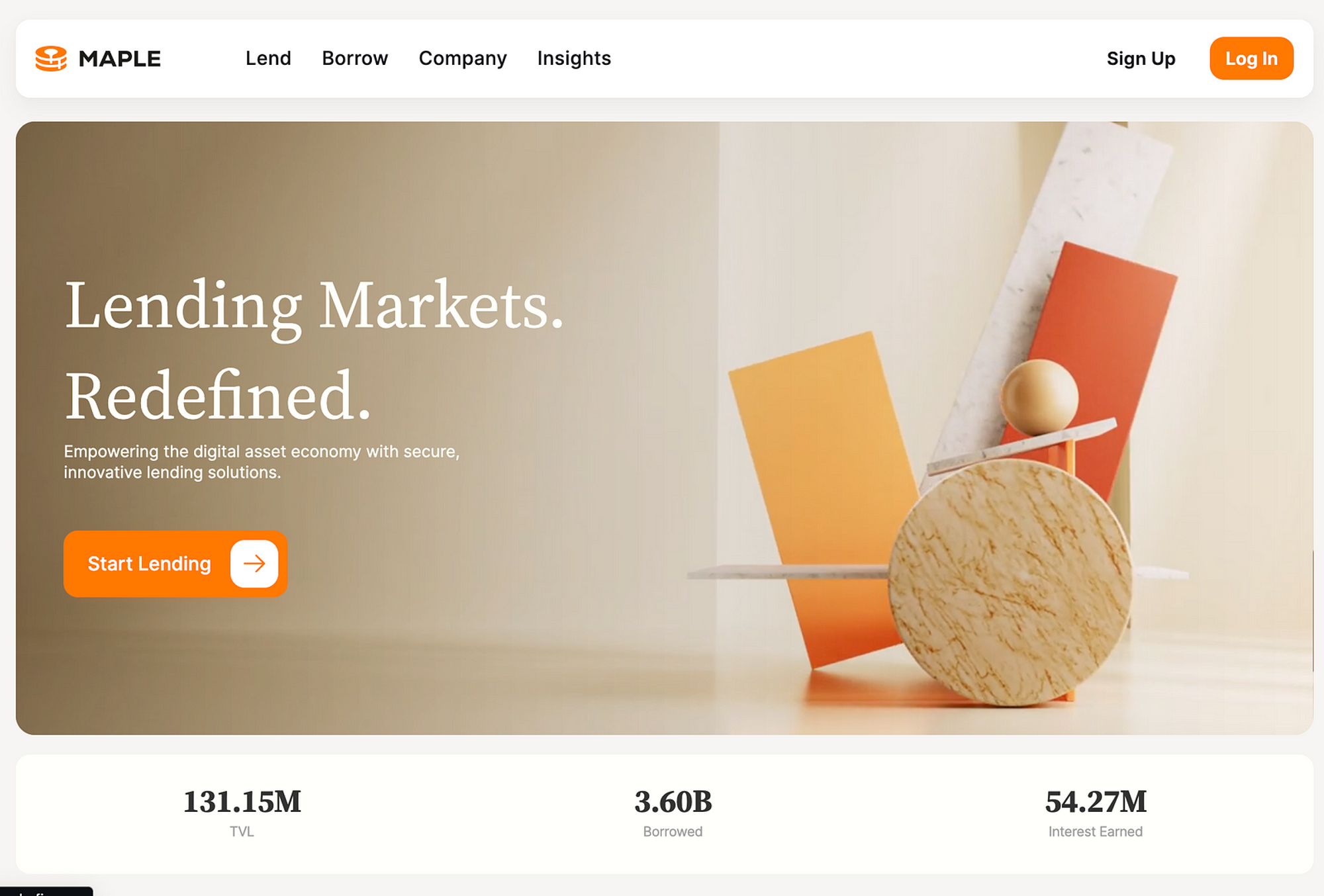 image showing Maple Finance, a real world tokenized asset or crypto RWAs project 