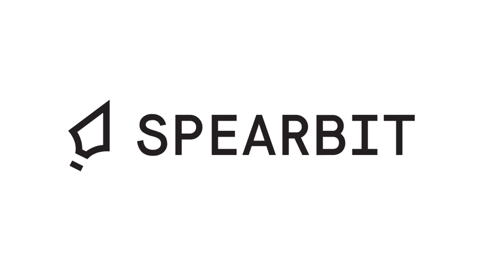 Spearbit logo: A clean, black-and-white design featuring a sharp spearhead shape, symbolizing precision and protection.