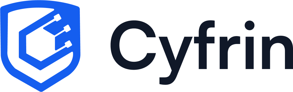 Cyfrin logo: A sleek, shield-like design with a modern geometric "C" symbol representing security and innovation.