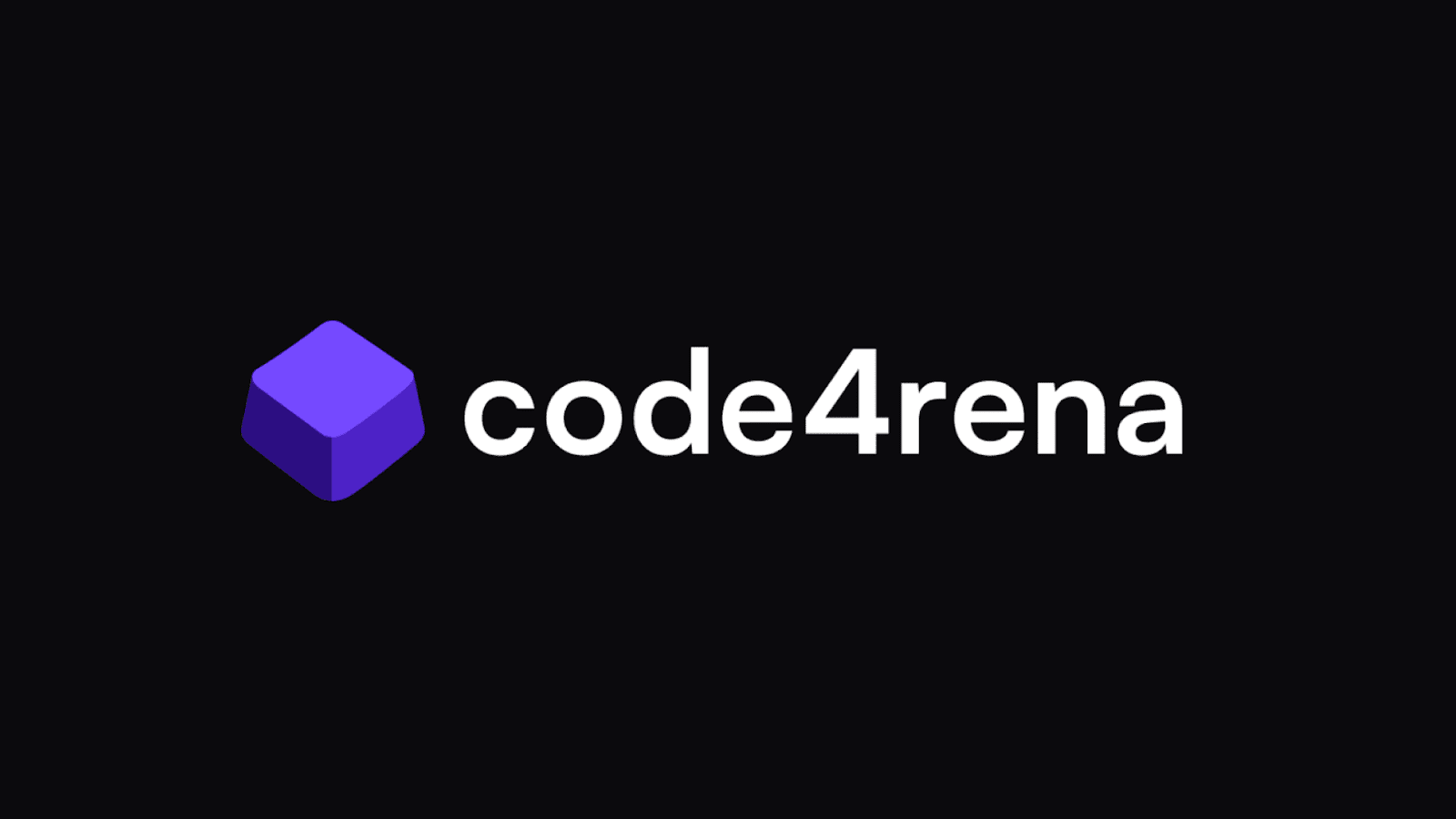Code4rena logo: A vibrant purple cube next to clean white text on a black background, representing innovation in blockchain security.