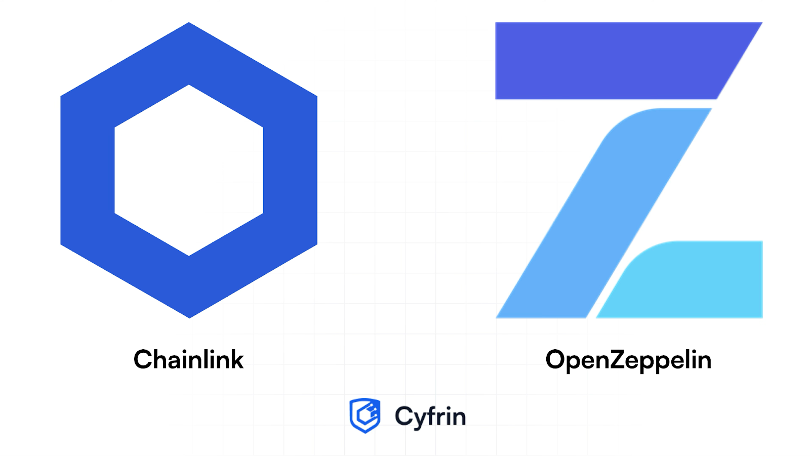 Logos of Chainlink and OpenZeppelin, two widely used libraries for smart contract security and decentralized applications.